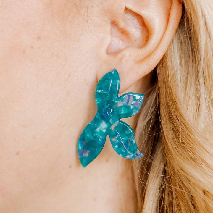 LINNY CO - Wholesale Dangle Earrings - Fern Statement Earrings - Mystic Lagoon3