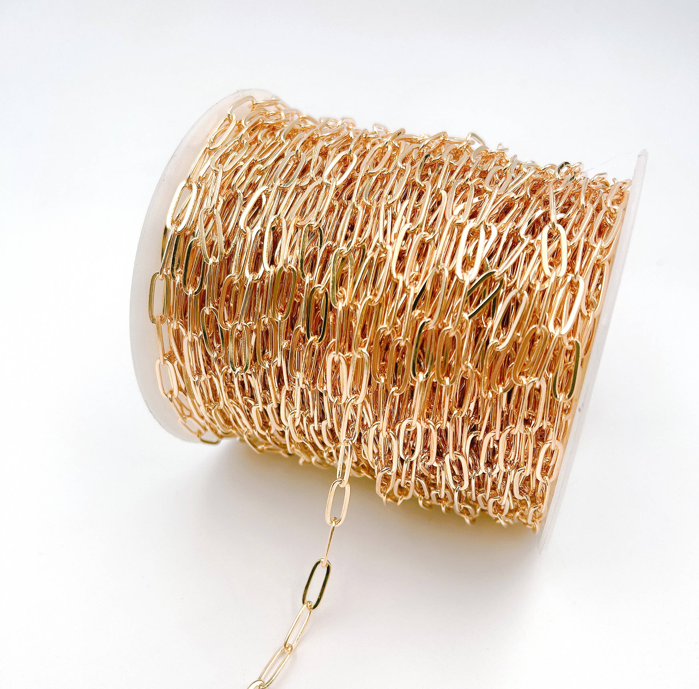 Beads Creation - Vente Collier maille et chaîne - Chaîne à maillons en trombone et disque en or rempli 22K3