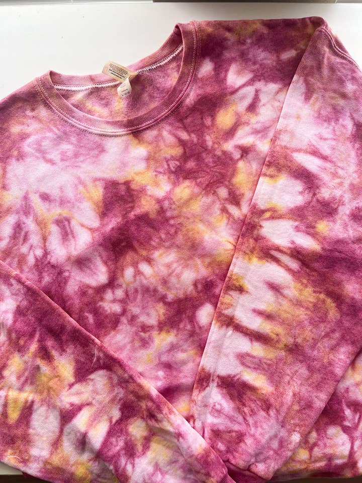 Wine & Gold Tie Dye Crewneck Sweatshirt for wholesale by Salty Ocean Crew