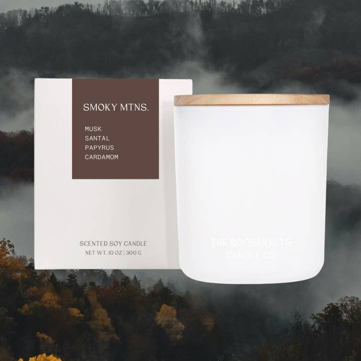 The Roosevelts Candle Co - Wholesale Jar/Filled Candle - Smoky Mountain National Park 10oz Candle1