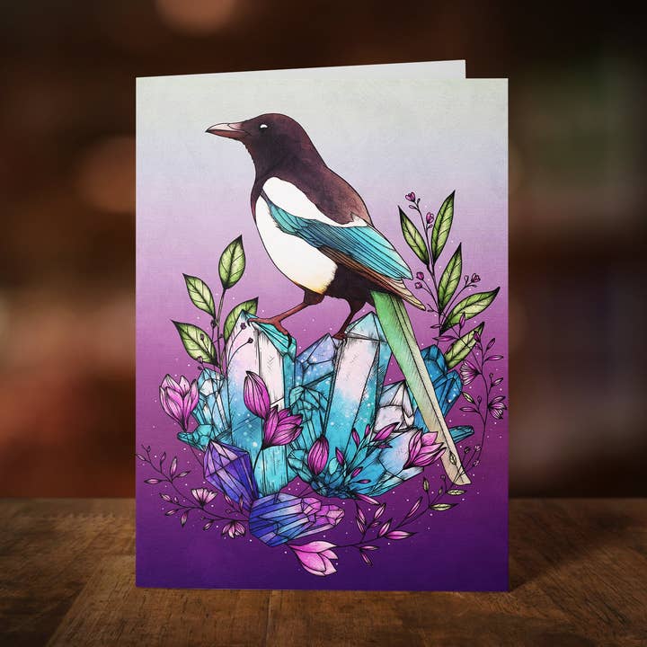 Crystal Magpie - Greeting Card for wholesale by Print is Dead