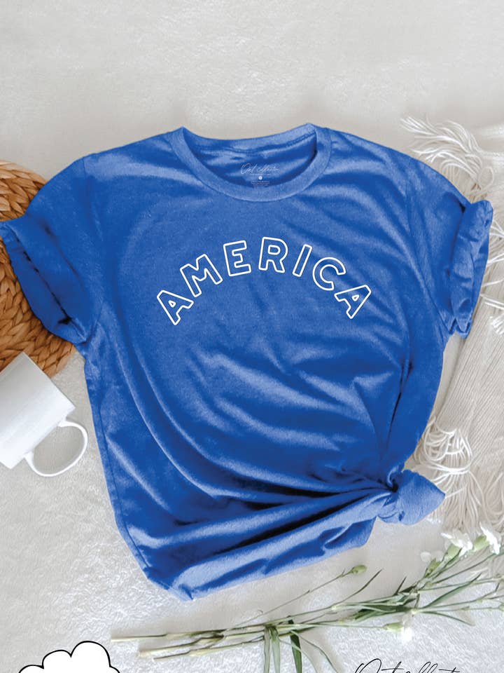 OAT COLLECTIVE - Wholesale Screen Printed T-Shirt - Women's - AMERICA PUFF Graphic T-shirt