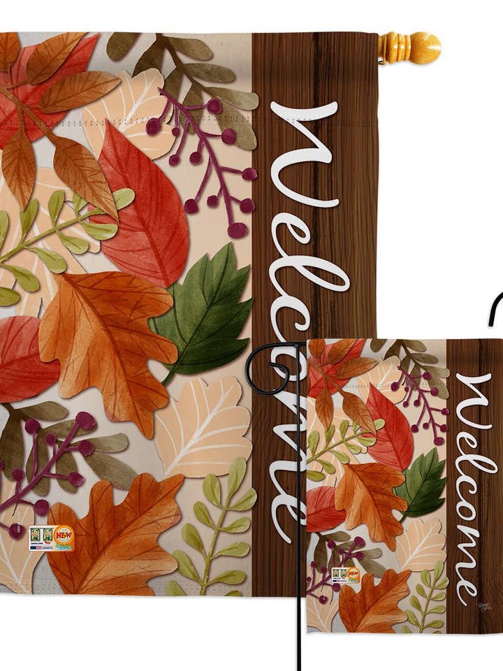 Autumn Leaves Falltime Harvest Decor Flag for wholesale by Two Group Flag Co