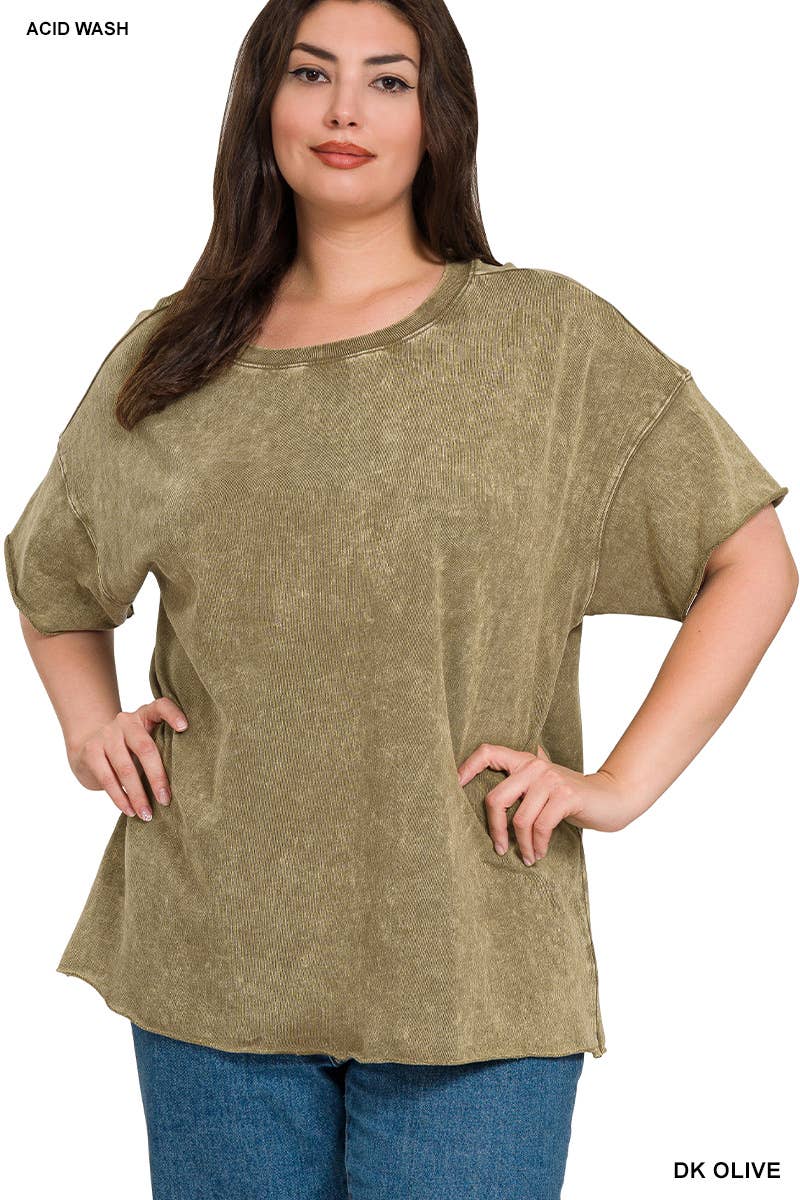 42POPS - Wholesale T-Shirt - Women's - ".._ Washed French Terry Loose fit Top Reg/Plus14