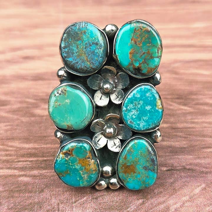 Ægte turkis tibetansk justerbar ring for engroshandel hos ZINC Designs