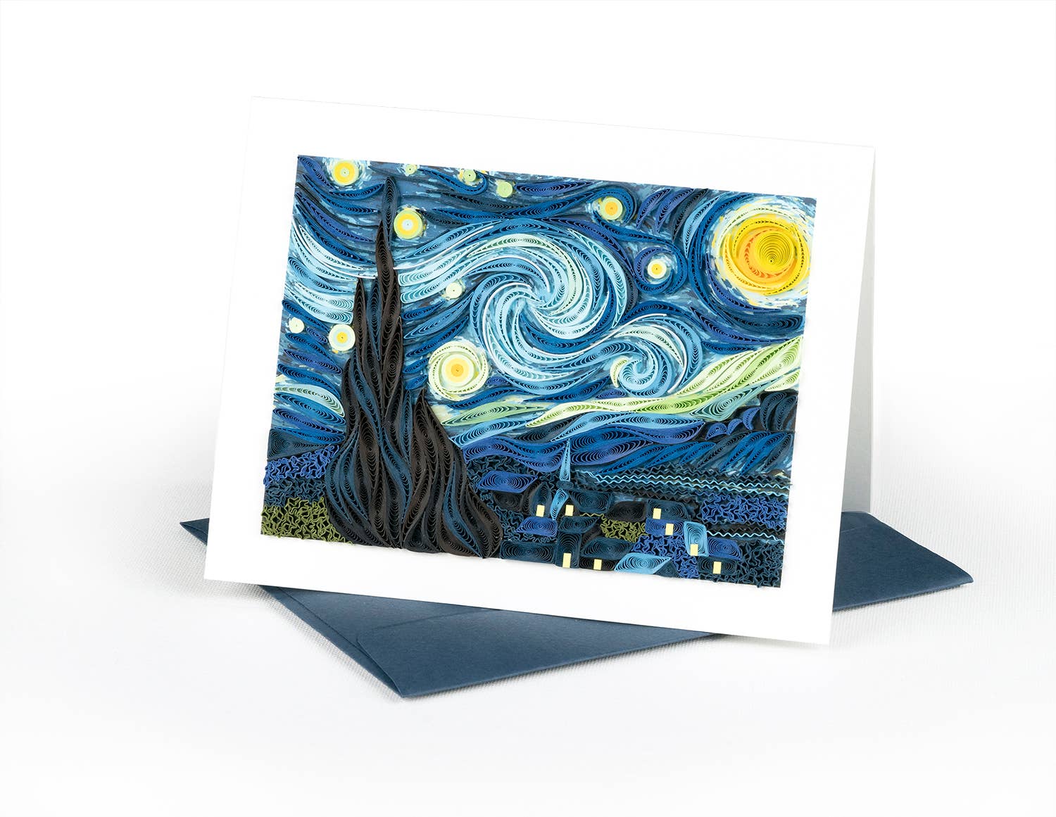 Quilling Card - Vente Carte de vœux classique - Artist Series - Carte de vœux Quilled Starry Night, Van Gogh6