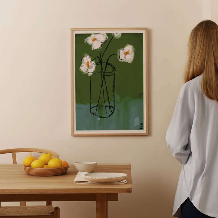 "Green Glass Still Life", Giclée Fine Art Print for wholesale by Pascale Berkowitz Studio Art