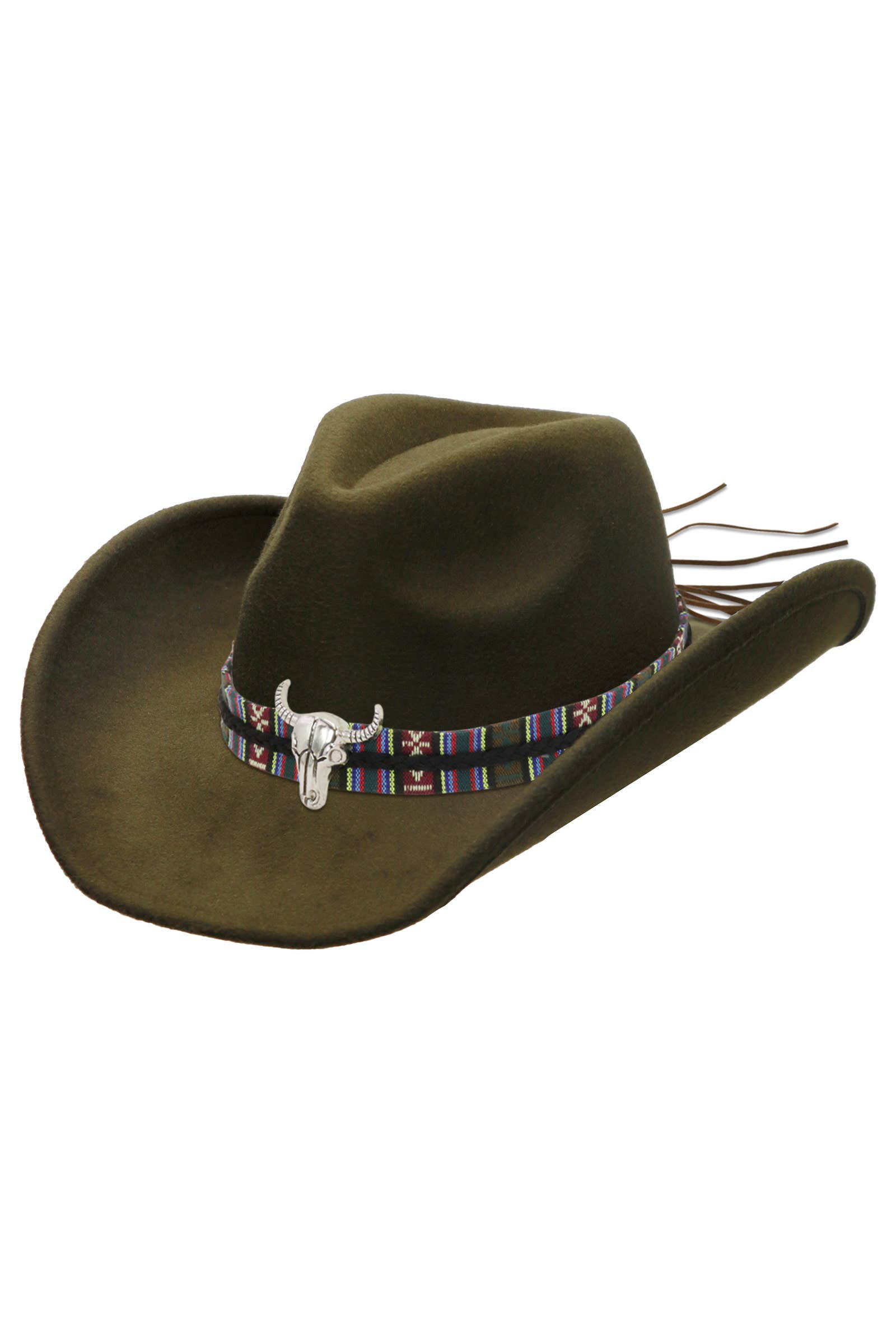 Cap Zone – Chapéu de cowboy - Unissexo por atacado – Chapéu de Feltro Cowboy Cap Zone Tycoon com Aba Relaxada e Fivela Tribal Navajo15