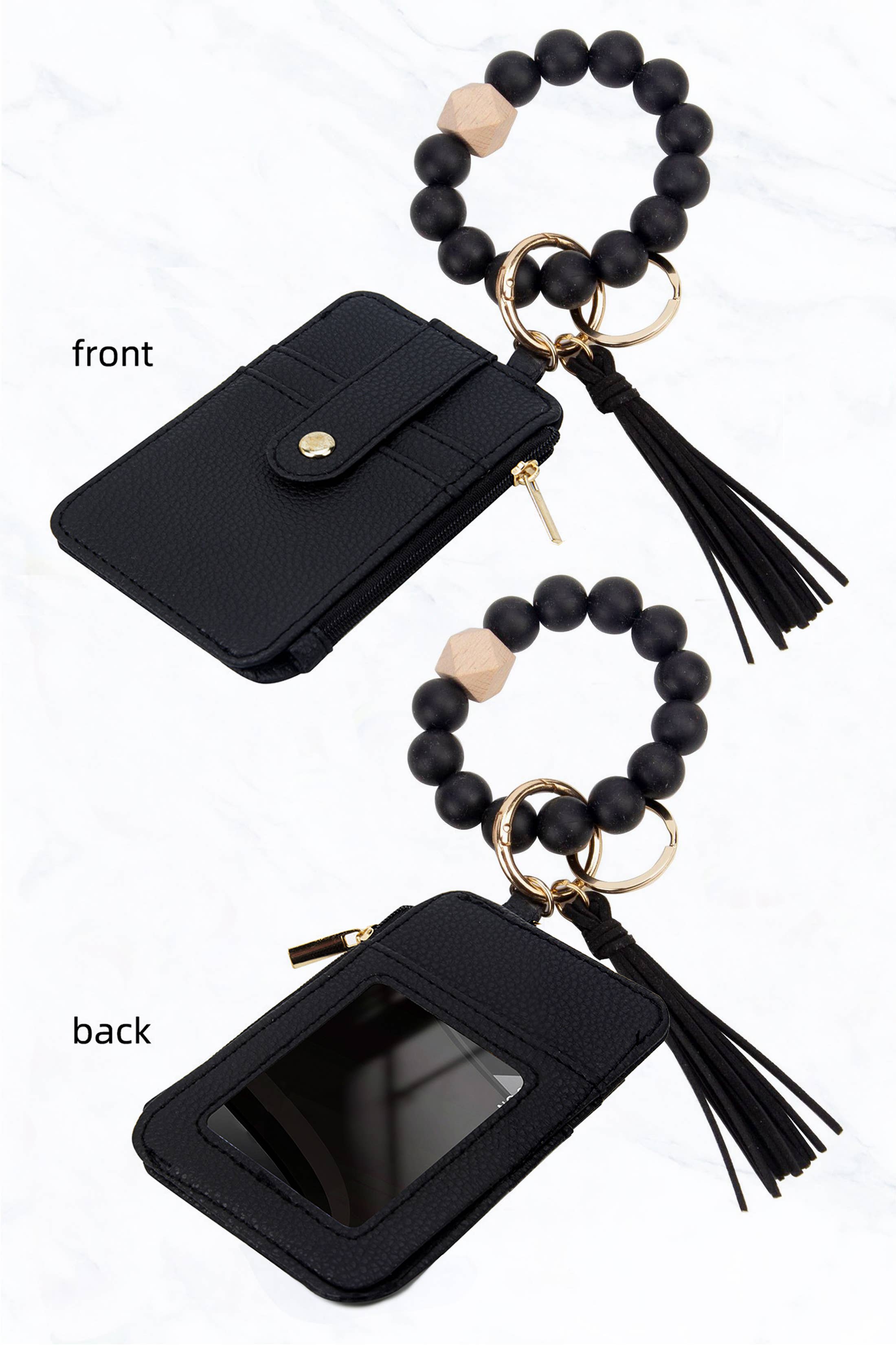 Suzie Q USA - Wholesale Keychain Bracelet - Silicone Bead Bracelet with Card Holder Keychain10