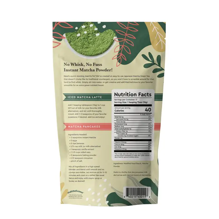 360 Nutriton - Wholesale Powdered Health Drink - Matchalicious Instant Matcha 6 oz1
