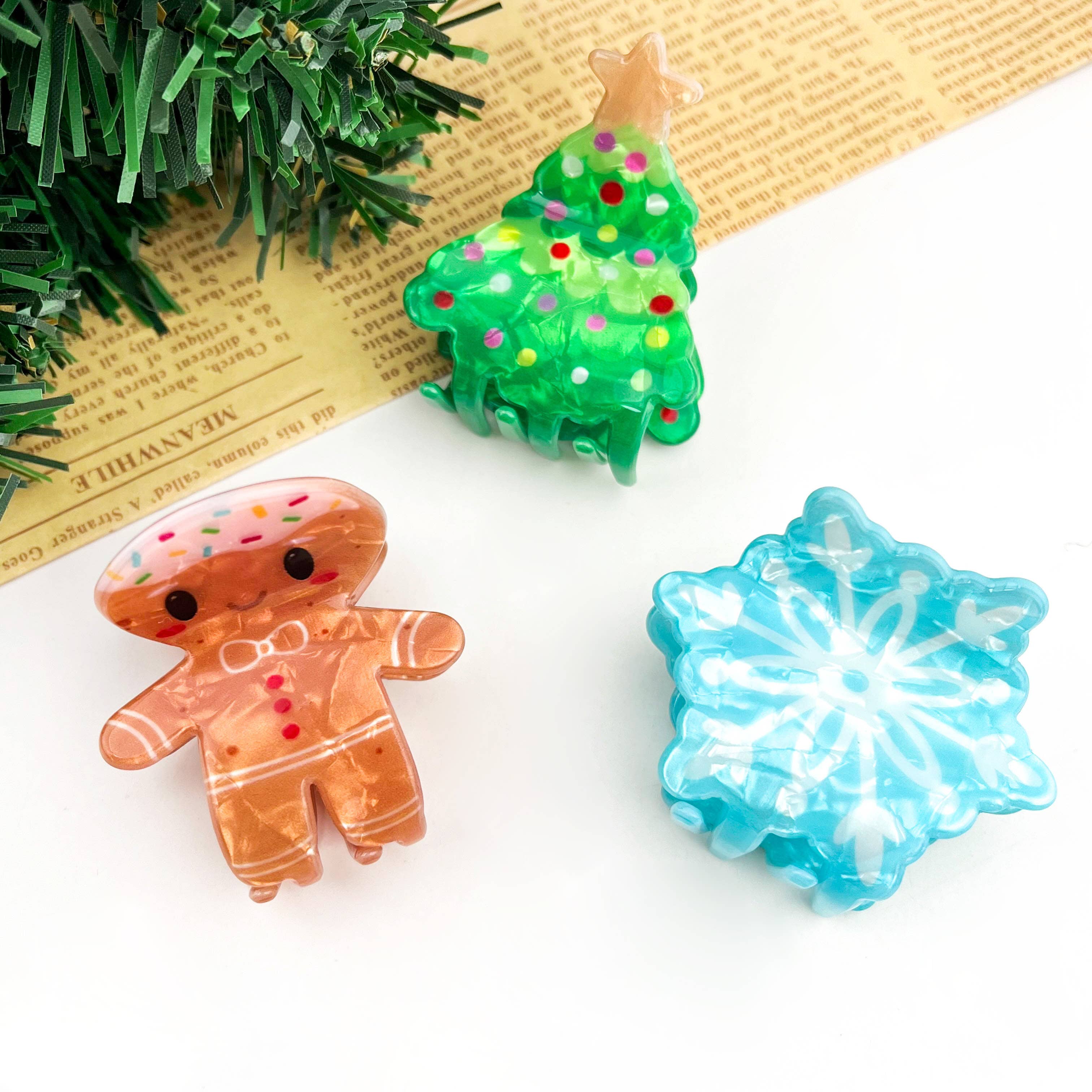 TheDivaSoap - Wholesale Hair Clip - Women's - Christmas Medium Hair Claw Clip, Snowflake & Holiday Designs7