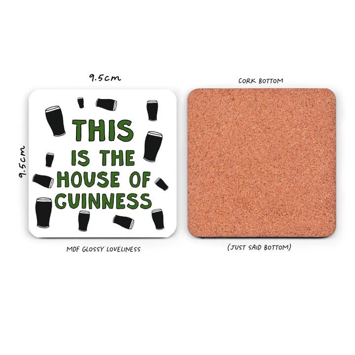 Pickled Prints - Wholesale Coasters - House of Guinness Coaster - Guinness Coaster - House Decor1