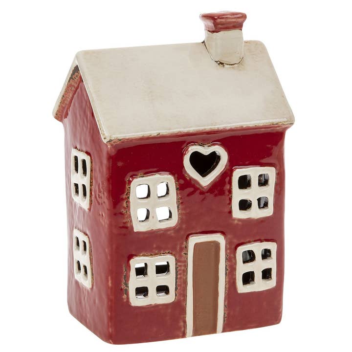 Joe Davies - Wholesale Tea Light Candles - Village Pottery Heart House Tealight Red