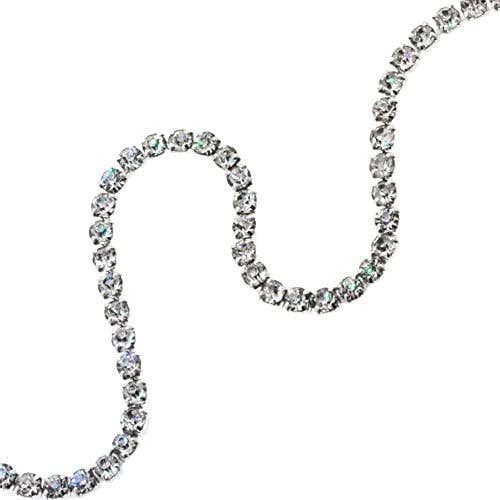 Mandala Crafts - Wholesale Craft Supplies - Mandala Crafts Rhinestone Cup Chain Trim Roll for Jewelry Making, Glass Crystal Glam Decor, Simulated Diamond Bling Wraps, Veils, Cakes