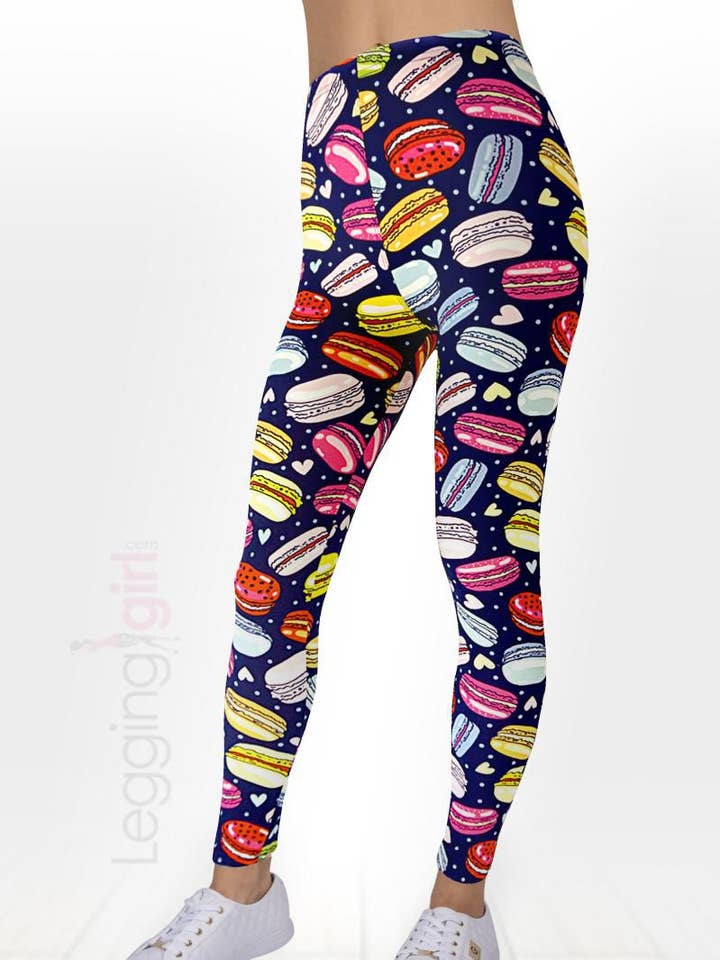 Leggings de moda azul marino de macarons para venta al por mayor de LeggingGirl.com