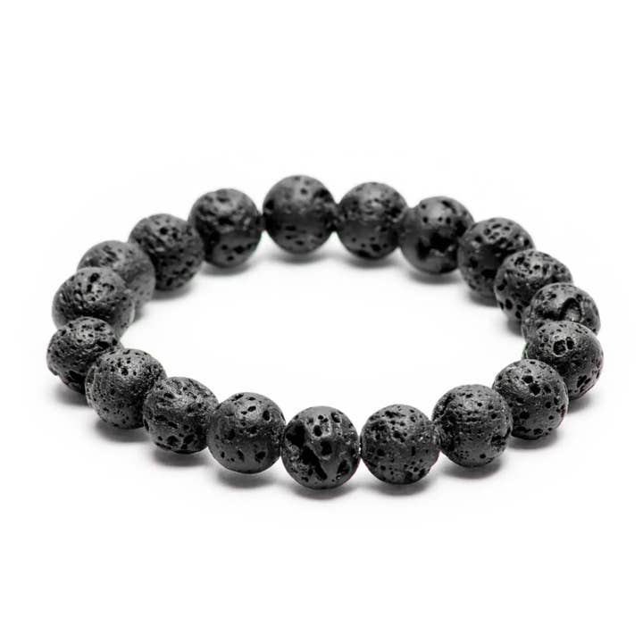 Stolen Riches - Wholesale Beaded Bracelet - Mallorcas - Black Volcanic Stone Bracelet