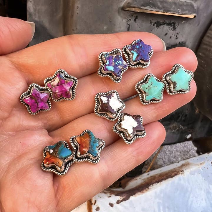 Krush Kandy - Wholesale Stud/Post Earrings - Krush Kandy Single Stone Star Earrings0