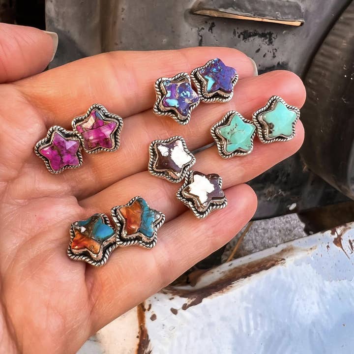 Krush Kandy - Venta al por mayor Pendientes de botón/aretes de poste - Pendientes Estrella de Piedra Única Krush Kandy