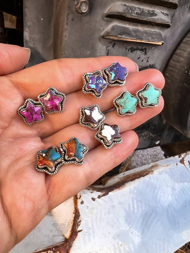 Krush Kandy Single Stone Star Earrings for wholesale by Krush Kandy