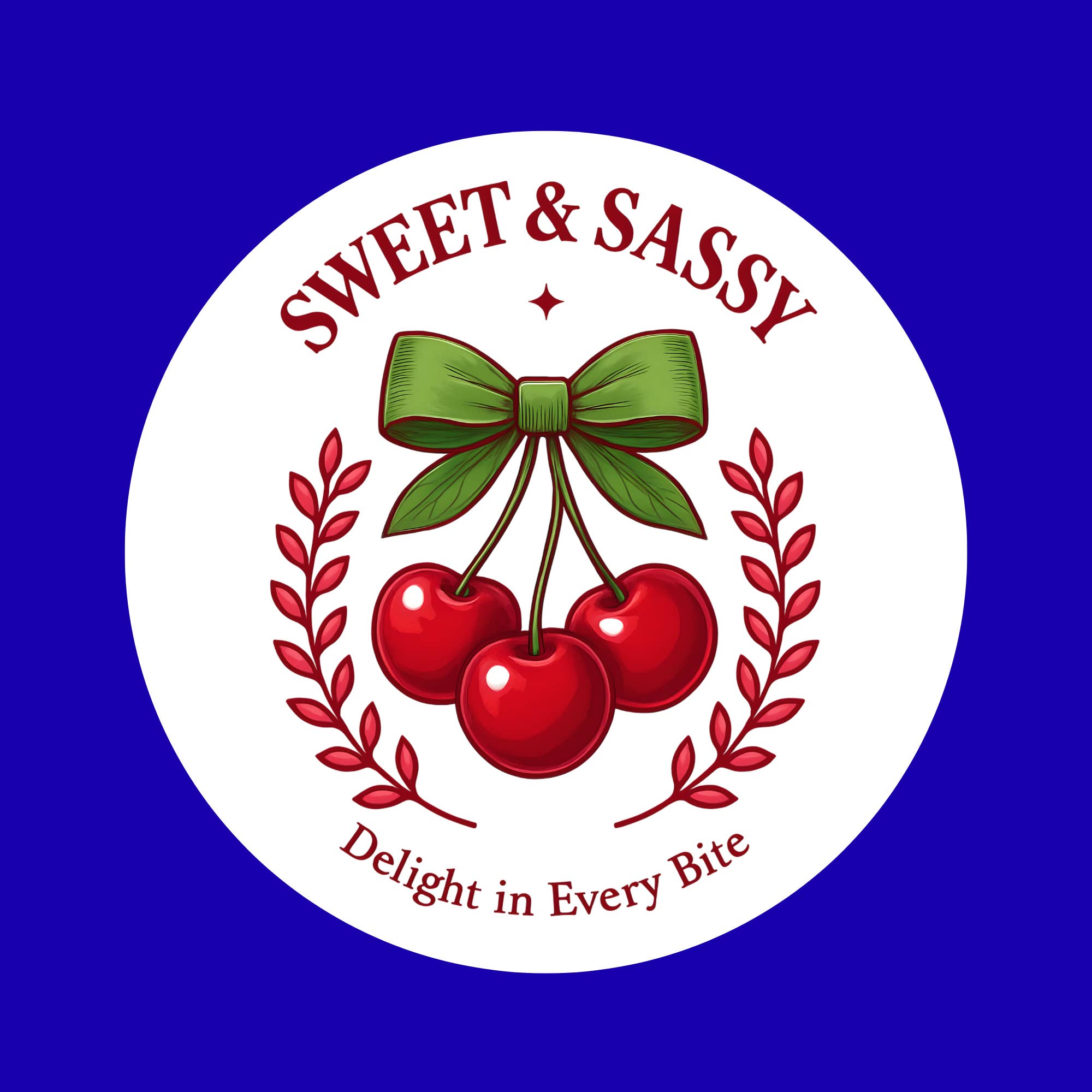 Designs by Mysh - Wholesale Sticker - Sweet & Sassy Cherry Sticker – Retro-Inspired Fruit Vinyl Decal (3")