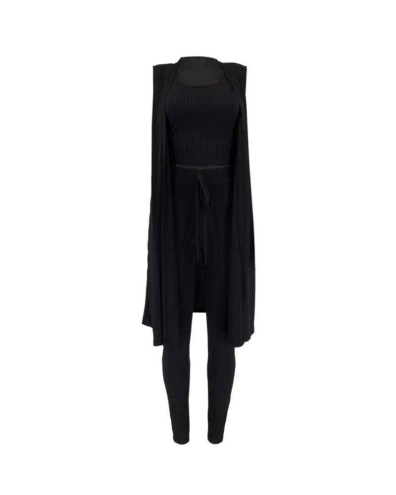 Fashion Combination - Wholesale Top & Pant Set (NOT Loungewear) - Women's - Solid Color Ribbed Knit Two-Piece Set for Women20