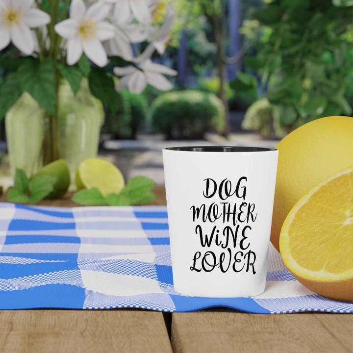 Schwarz Schnapsglas-Party-Tequila aus Keramik, lustige Liebe, Hund, Mütter, die sarkastischen Spruch „Mama Doggos“, urkomische Hunde, Mama Margarita, Wein für Enthusiasten, trinken für den Großhandel auf Faire