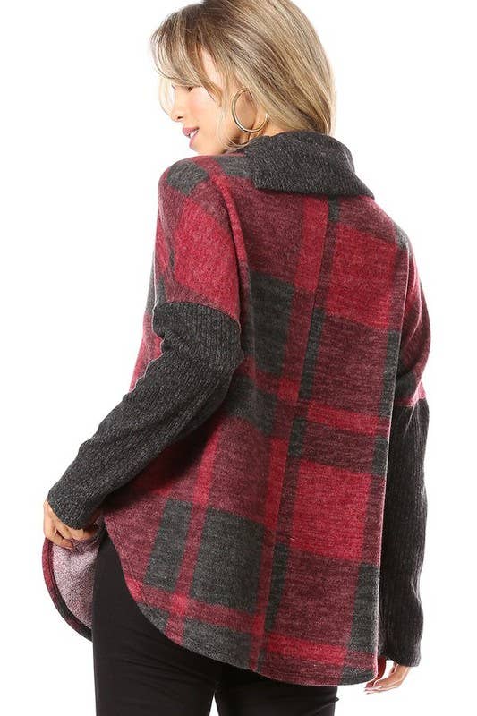 Chris & Carol Apparel - Wholesale Tunic - Women's - X211308T-PLAID PLUS SIZE TOP5