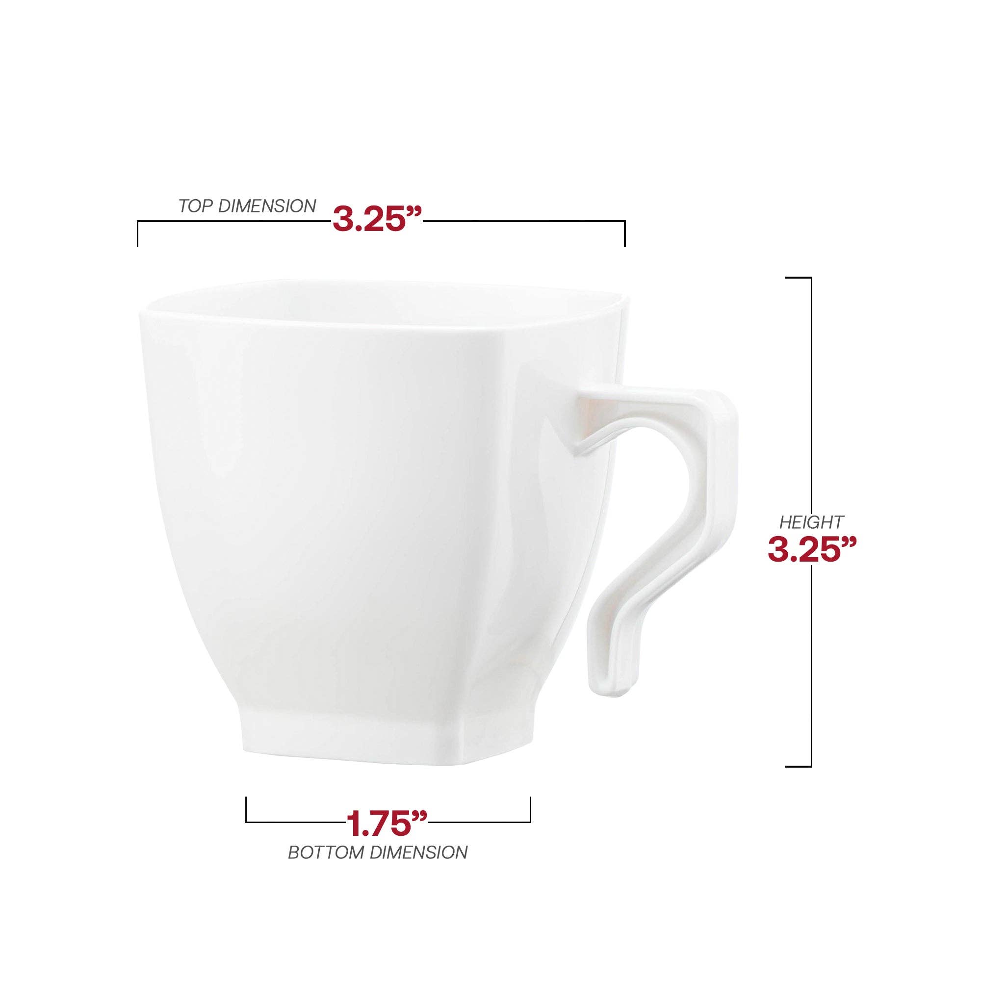 Smarty had a Party - Wholesale Coffee Mug - 8 oz. White Square Plastic Coffee Mugs - 192 pcs2