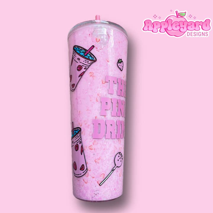 The Pink Drink | 24oz Snowglobe Tumbler for wholesale by Appleyard Designs