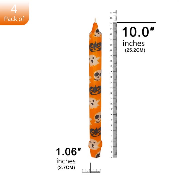 Candles Meta - Wholesale Tapered candle/candlestick - 4-Pack 10 inch Halloween Taper Candles4
