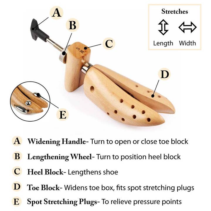 FootFitter - Wholesale Shoe Horn - Unisex - FootFitter Premium Professional 2-Way Shoe Stretcher - DS11/DS21