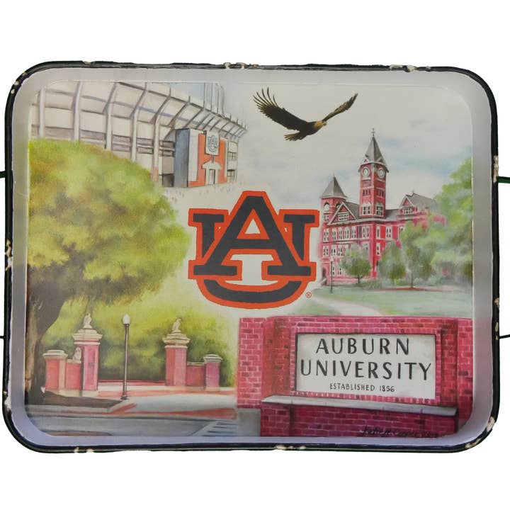 Valiant Gifts Inc - Wholesale Decorative Tray - Auburn Campus Enamel Tray