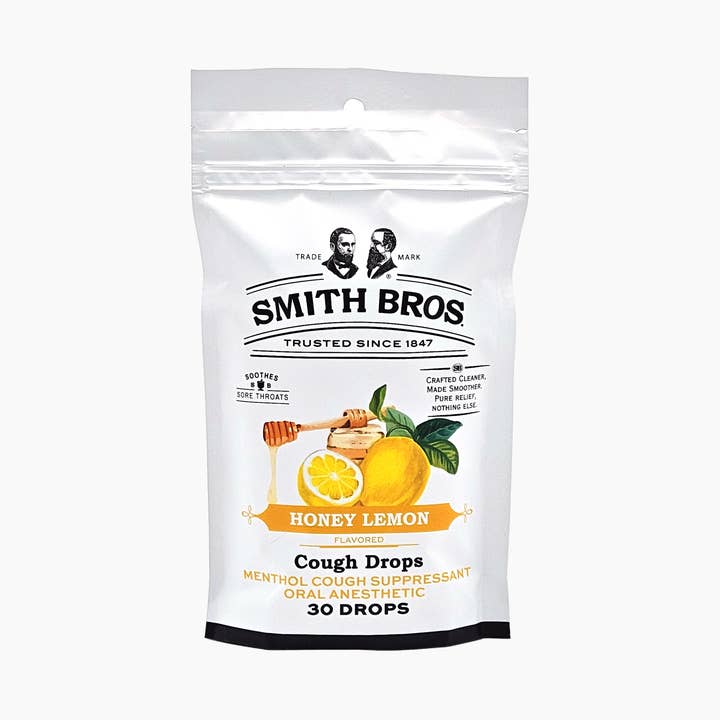 Sachet de pastilles contre la toux miel citron Smith Brothers - 30 ct pour la vente par BT Remedies
