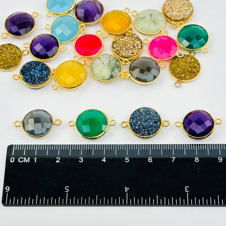 Jewelers Paradise - Wholesale Pendant/Charm Necklace - Gemstone Crystal Charm Pendant Connector DIY Jewelry