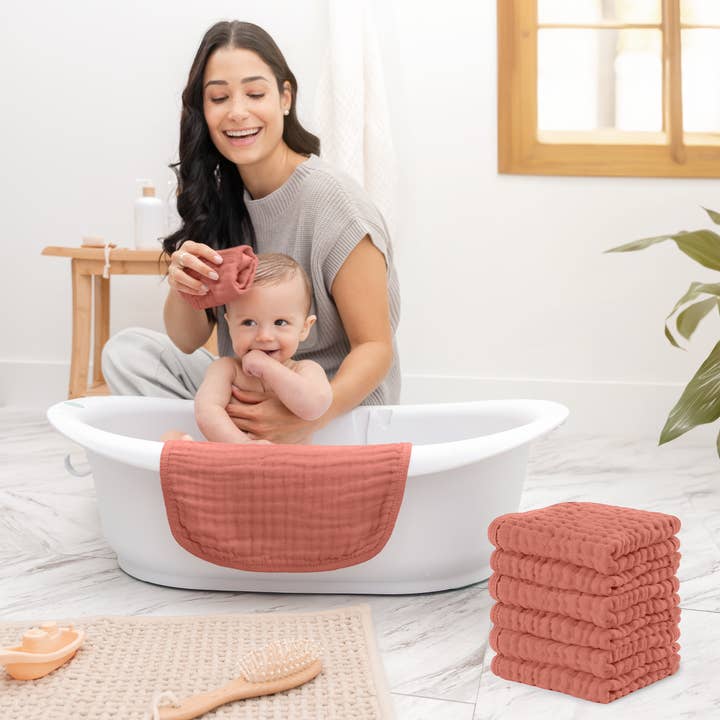 Comfy Cubs - Wholesale Wash cloth – Child & baby - Muslin Baby Washcloths, Soft 10"x10" Cotton by Comfy Cubs134