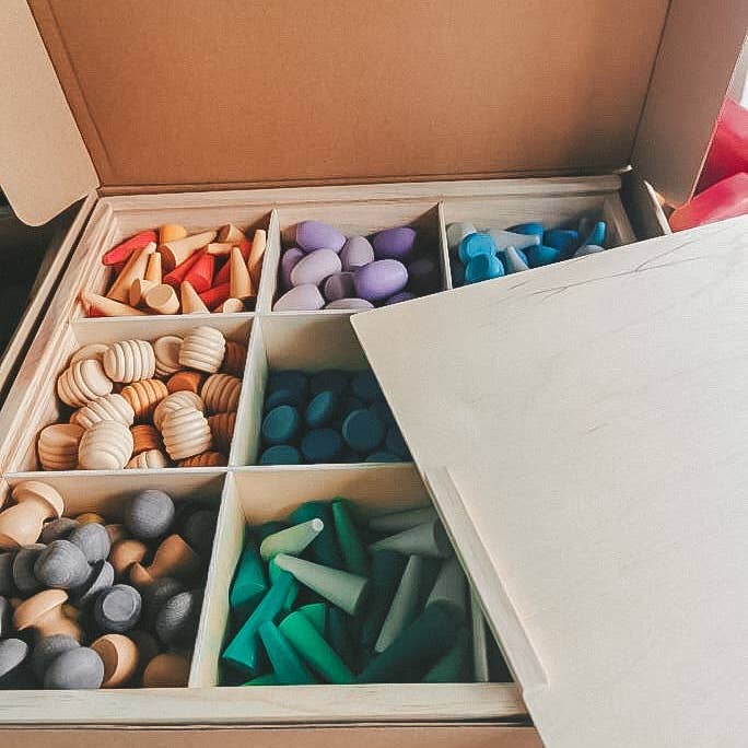 Tinitastic - Vente Jouet en bois – enfant - Tinitastic - Jeu de pièces libres Mandala en bois - Jouet créatif ouvert3