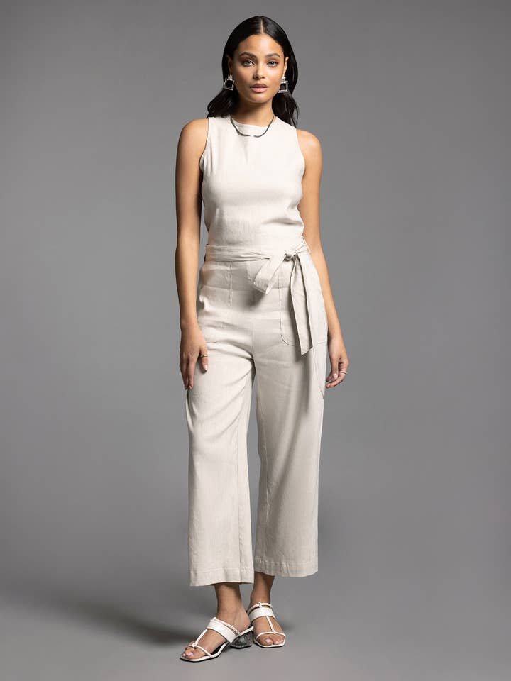 Weekend Los Angeles - Wholesale Jumpsuit - Women's - Tie Waist Sleeveless Jumpsuit - UPTOWN JUMPSUIT6
