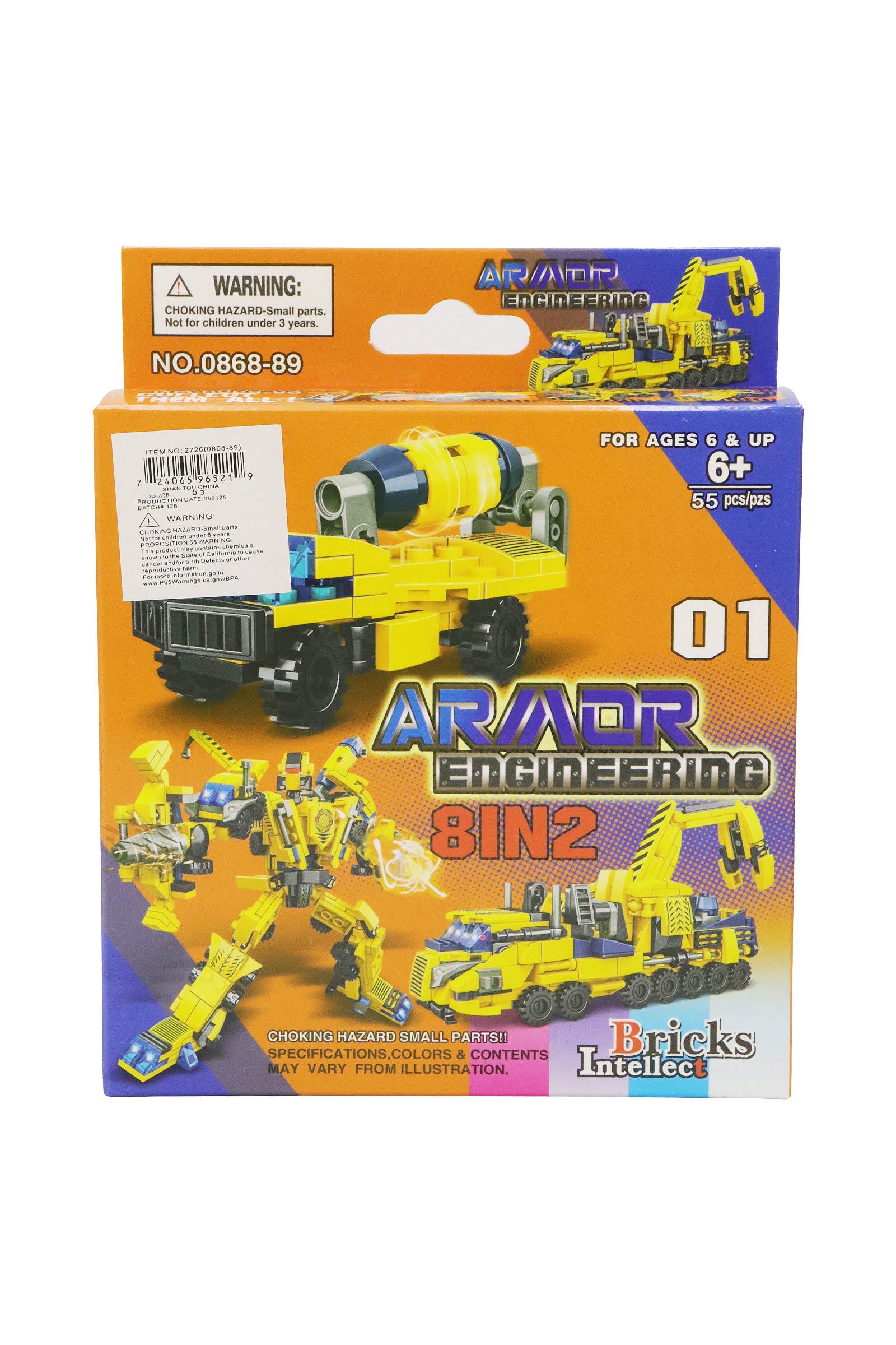 ASSORTED Construction Vehicle Diy Building Block - 8 Box for wholesale on Faire6