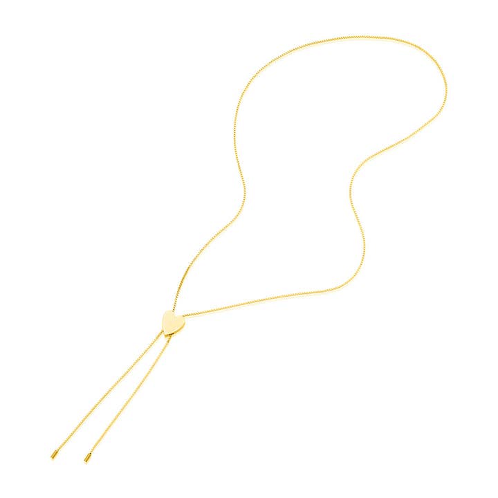 Adornia - Wholesale Pendant/Charm Necklace - Heart Bolo Necklace silver gold