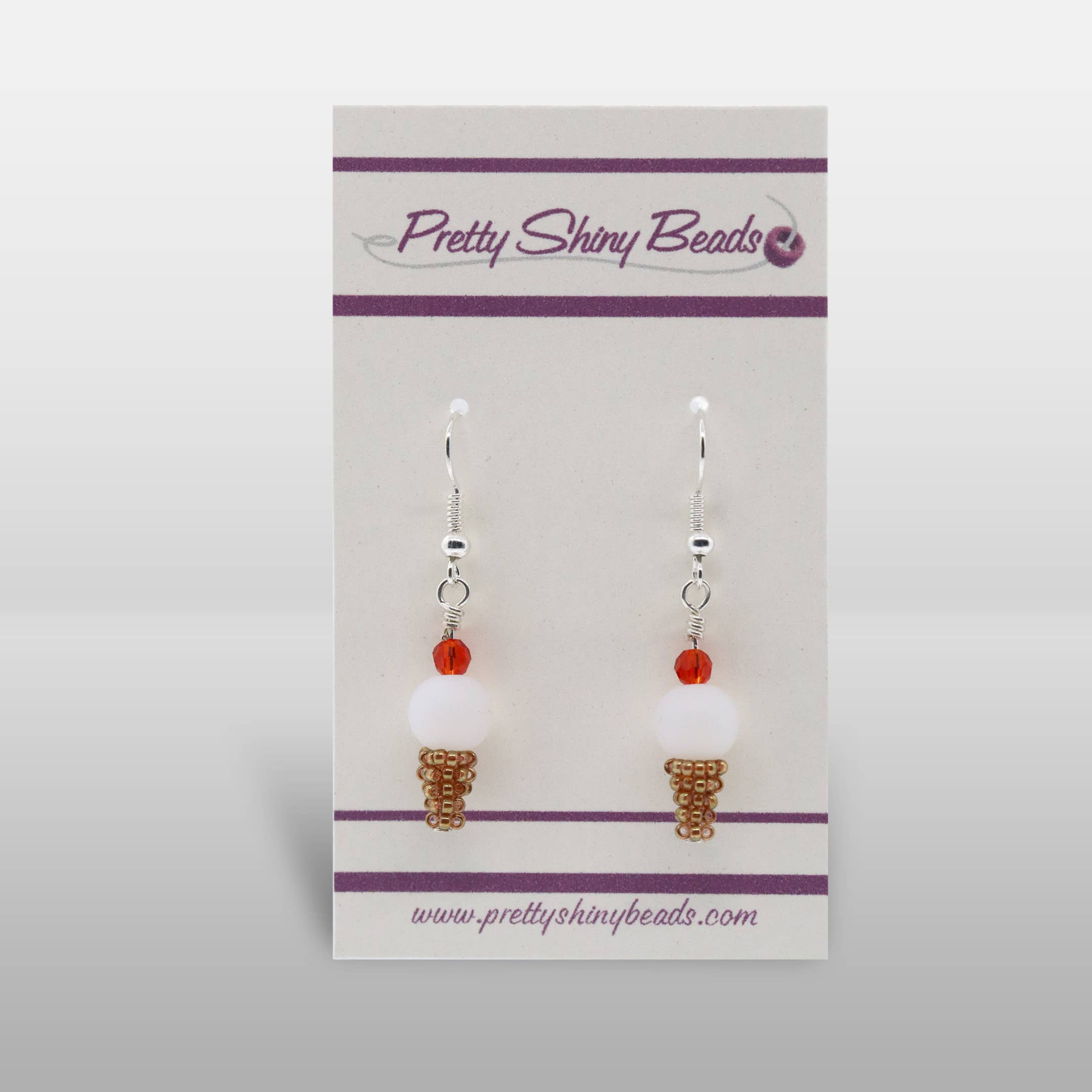 Pretty Shiny Beads - Wholesale Dangle Earrings - 3D Beaded Ice Cream Cone Earrings3