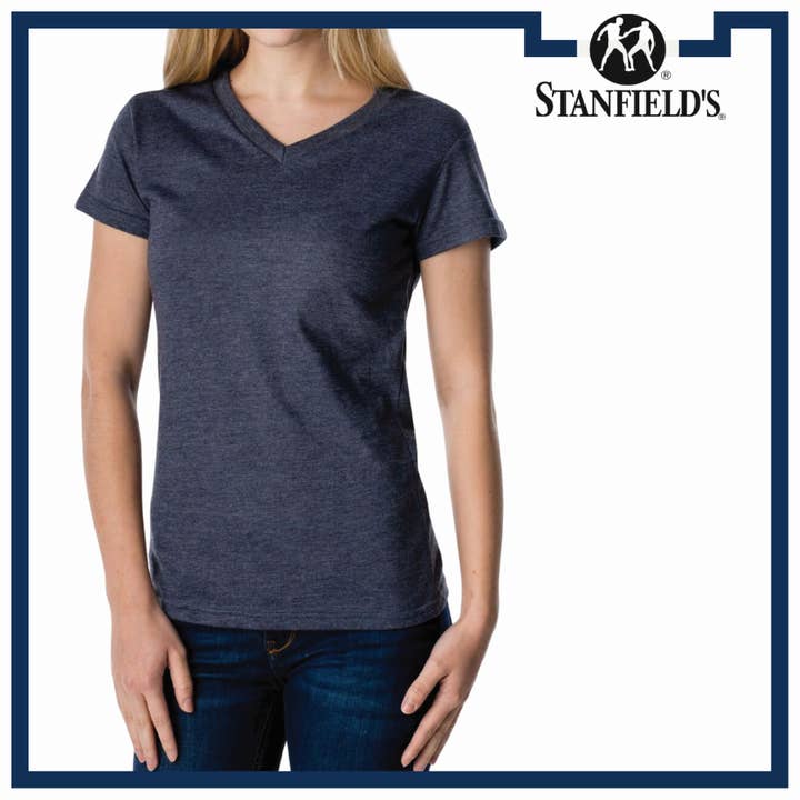 T-shirt à col en V pour femmes pour la vente par Stanfield's