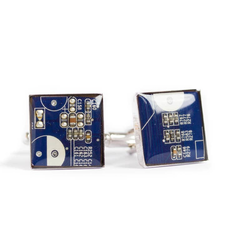 Square cufflinks, palladium plated, resin for wholesale by Pavlysh s.r.o.