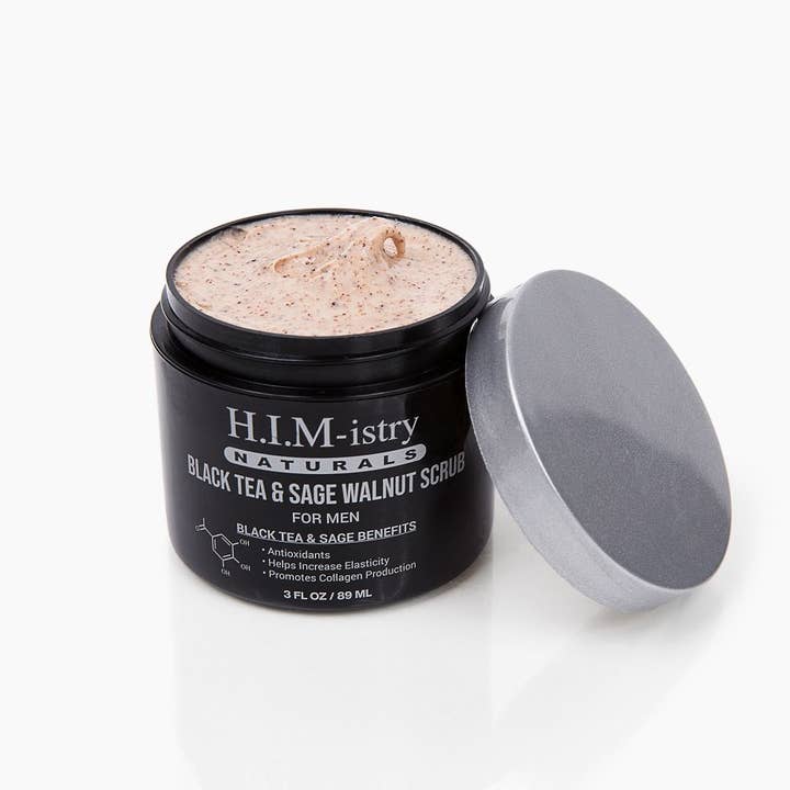 Black Tea & Sage Walnut Scrub for wholesale by Himistry Naturals