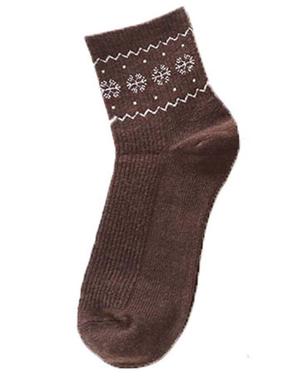 Sweetkama – wholesale Socks – Women's – Ladies Fair Isle Snowflake Pattern Midi Calf Knit Socks1