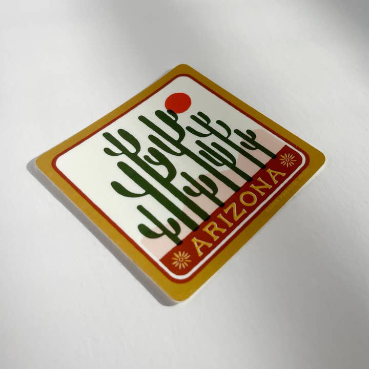 Arizona Cactus Garden Sticker Durable Vinyl Sticker for wholesale by Paper Parasol Press