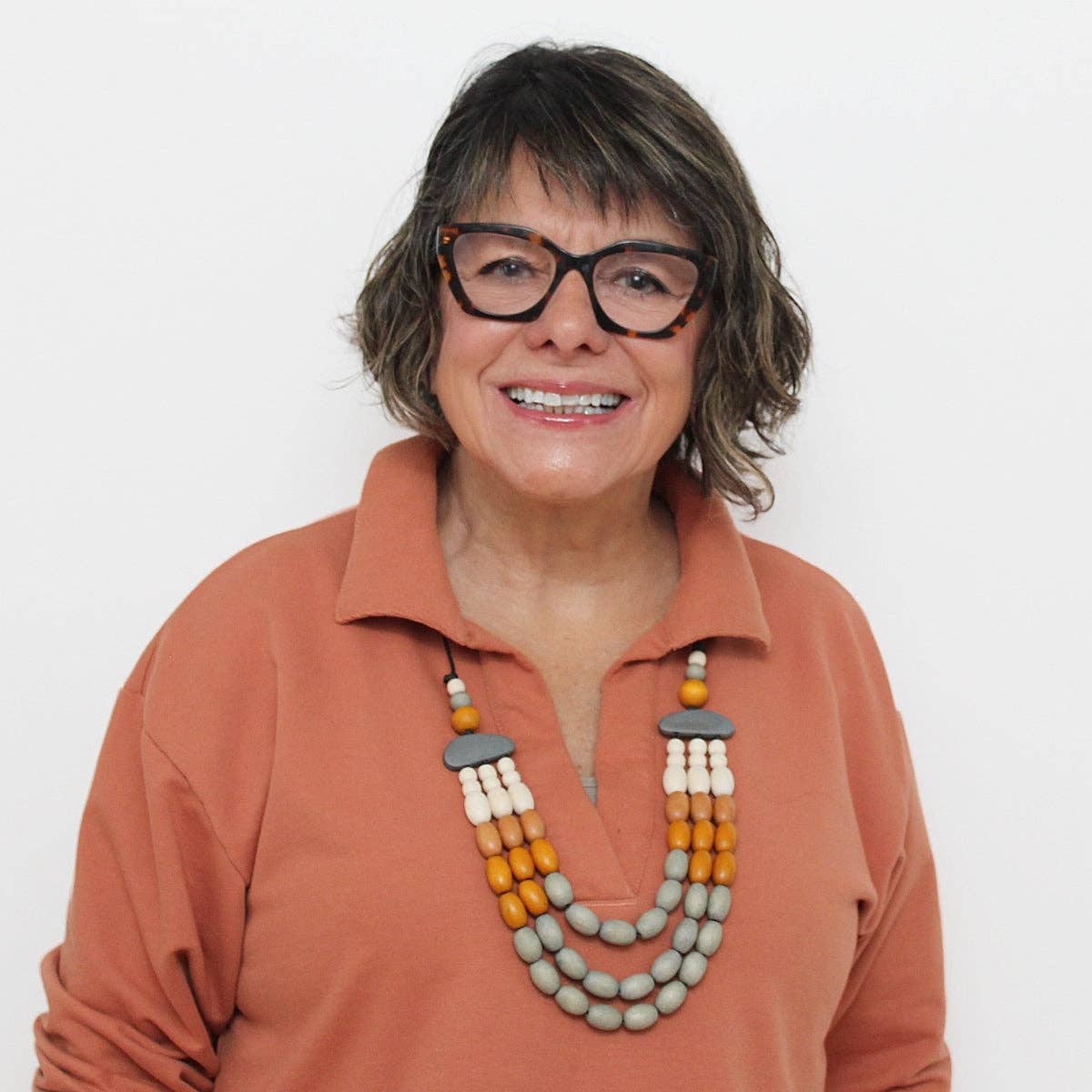 Sylca Designs - Wholesale Beaded/Pearl Necklace - Grey Wood Frankie Necklace1