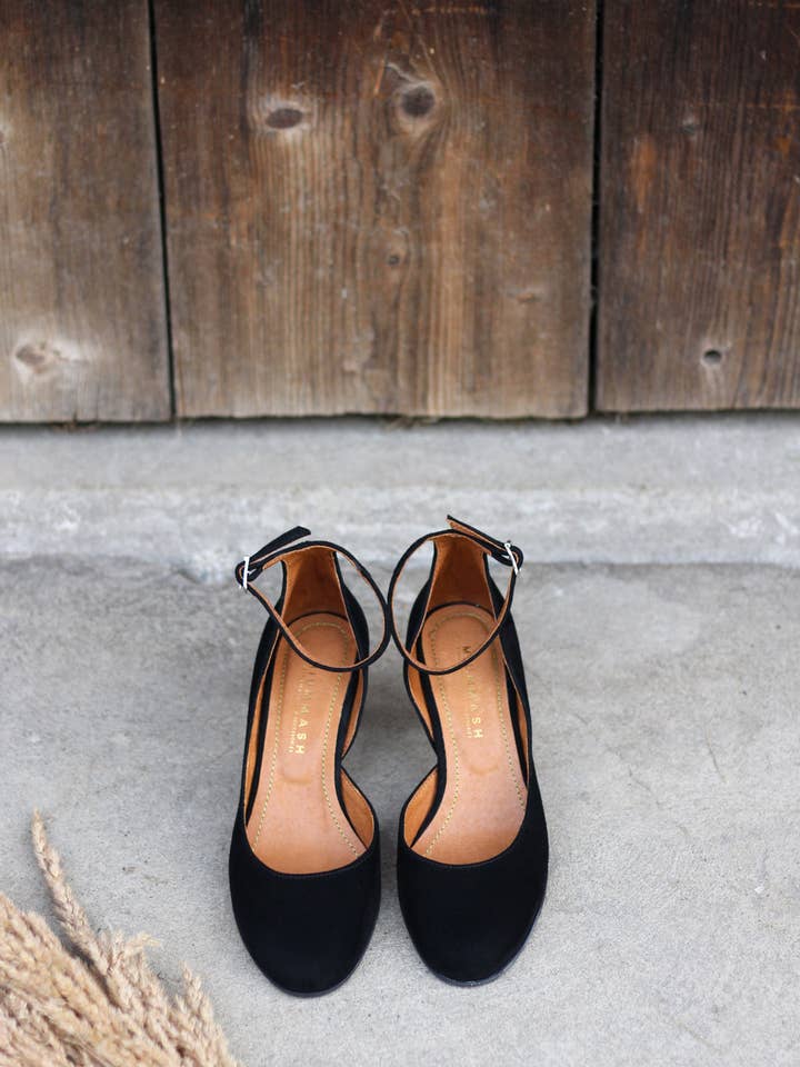 MIUMMASH DAMIAN TOMZIK - Wholesale High Heels - Women's - Handmade Suede heels (6 cm) - Elena - Black 35-422