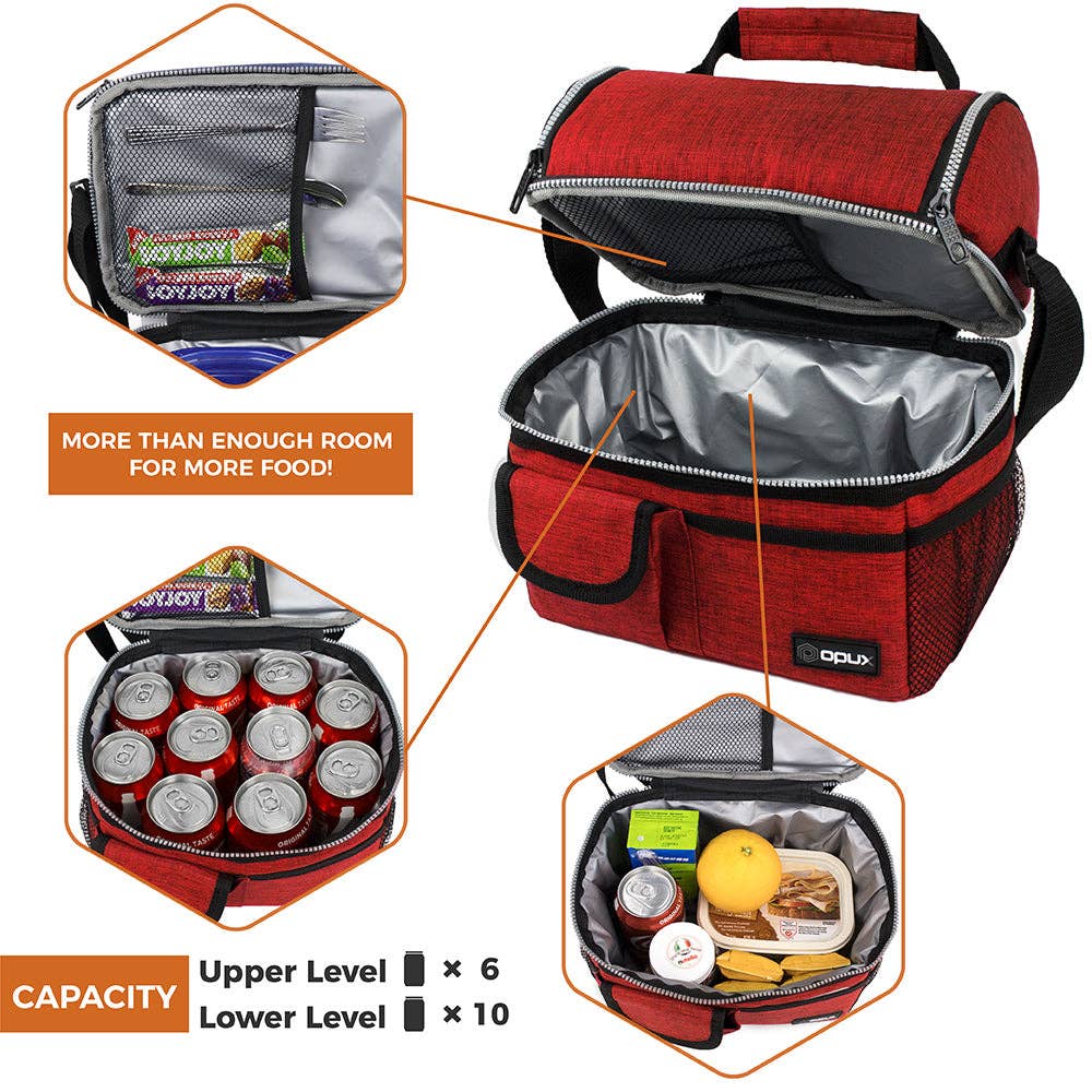 OPUX - Wholesale Lunch Bag/Box - Two-Sided Double Deck Insulated Lunch Box - 16 Cans19