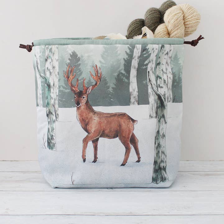 Finn the Deer | Sac à projets | Sac à cordon pour la vente par The Blue Rabbit House