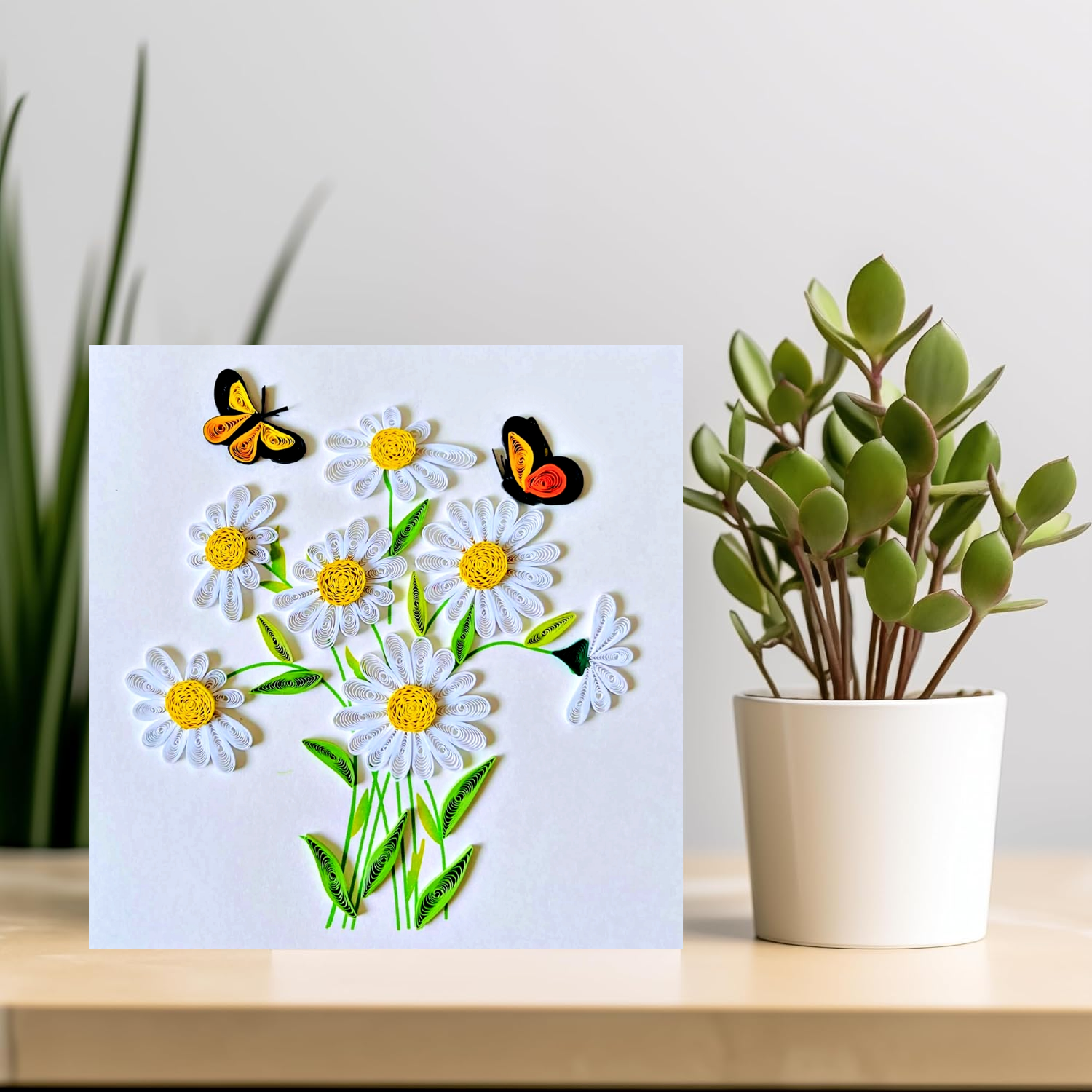 Wonder Paper Art – wholesale Birthday card – Quilling White Daisy for All Occasions1